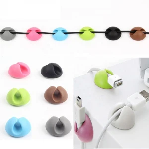 Colorful Desktop Usb Line Wire Cable Clip  Slot Cable Holder Organizer Sticky Self-Locking Cable Clips