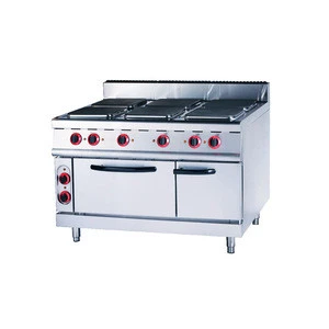 Commercial Restaurant Kitchen Equipment  Electric Range Cooker With 6 Hot Plate And Oven