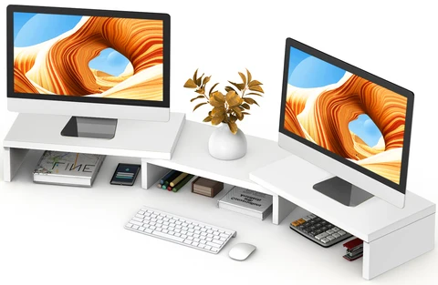Long Desktop Riser Buy Computer Stands For 2 Monitors, Extra Long Multifunctional Desktop ...