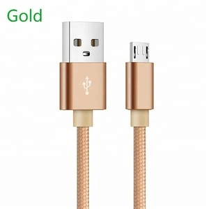 Consumer Electronics Factory Supplies Hotsale Data Charging Micro Usb Cable 1mNylon braided data cable 2.1A fast charging cable