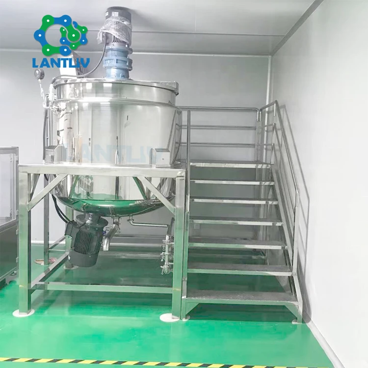 Cosmetic and Chemicals Emulsifier Homogenizer Hair Wax Shoe Polish Mixing Tank 2000l Liquid Soap Mixing Machines Production Line