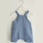 Cotton Linen Fabric Baby Romper Suspender Overalls Kids Clothes Boys Jumpsuit Baby Clothing