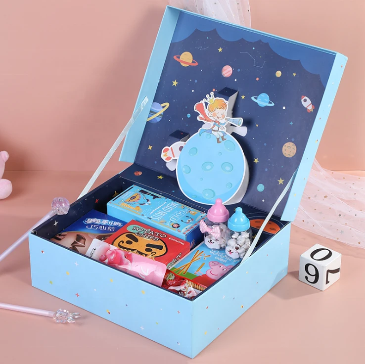 Creative three-dimensional gift box baby snack gift box baby shower birthday packaging gift box