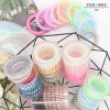 Custom 9pcs/set Candy color elastic hair ring Plastic Rubber Scrunchies Telephone Wire Resin Hair Ties