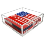Custom Design Cear Acrylic Napkin Holder Tissue Box For Restaurant