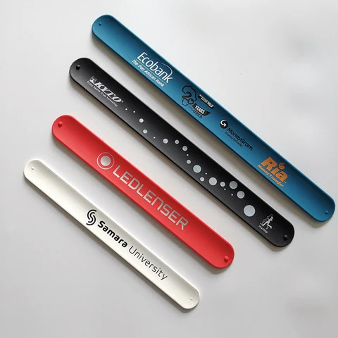 Custom Design Silicone Rubber Snap Wristband Slap Wrist Band