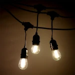 Custom led festoon lighting outdoor vintage patio light string 48ft outdoor string lights