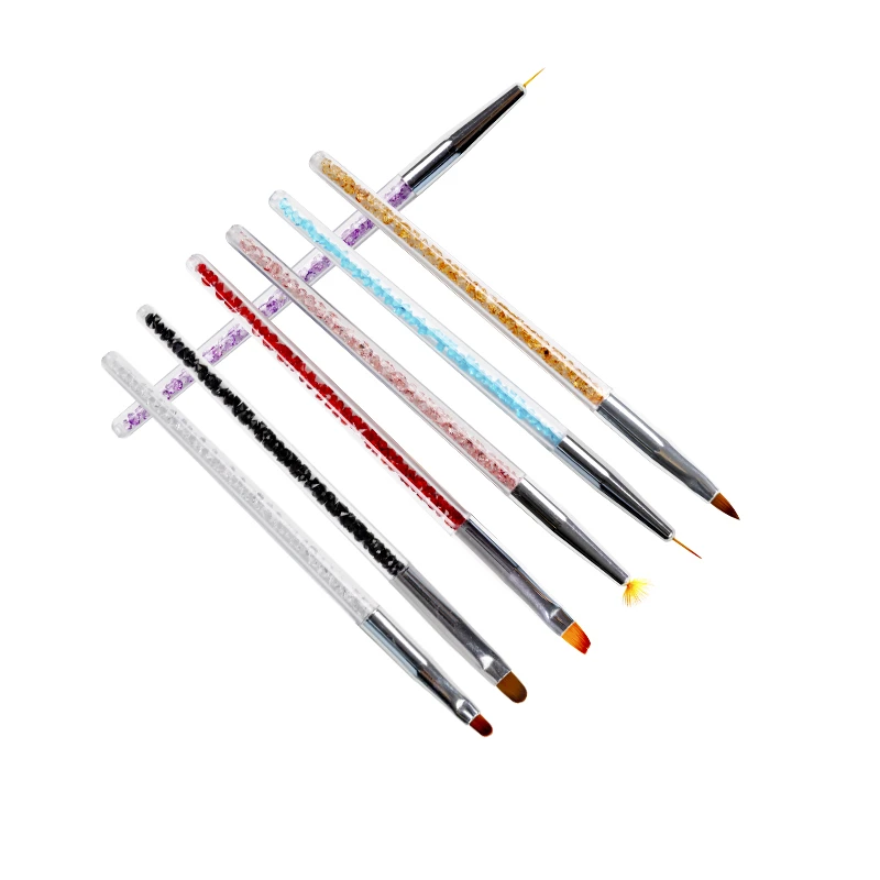 Custom Logo 7Pcs/Set Line Brush And 3D Acrylic Design Nail Brush For Nail Art