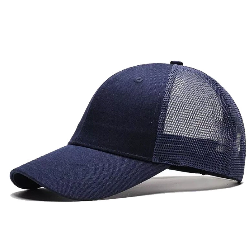 Custom Logo Summer Outdoor Cotton Mesh  Breathable Sports Trucker Caps and Hats For Men and Women