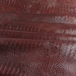 Custom natural cow skin fabric crocodile embossed leather for upholstery furniture Crafts
