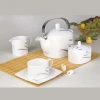 Custom new design 15/17 pcs ceramic colorful bone china tea set with teapot