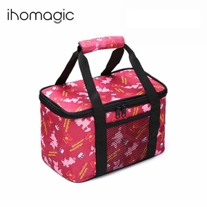 Custom portable small Oxford kids baby thermal insulated box tote outdoor food drink lunch delivery shoulder cooler bag