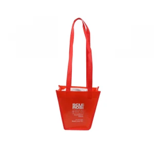 Custom size Long handle shopping bags glossy laminated printing non woven bag
