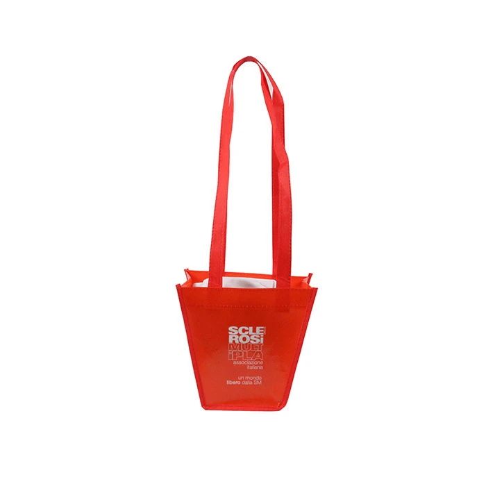 Custom size Long handle shopping bags glossy laminated printing non woven bag