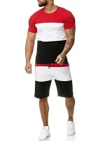 Custom Summer New Mens Short Sleeve T-shirt Suit Fashion Printed Shorts And T-shirt Set For Men