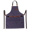 Custom Wholesale Cotton Denim Kitchen Apron With Pocket Adjustable Strap Apron Buckle design 2024