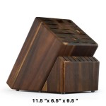 Custom wholesale kitchen knife holder stand universal wooden acacia knife block