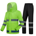 Customised Safety Rain Coat Fluorescence Yellow for Traffic