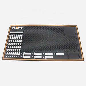 Customize design logo rubber anti slip racing pit mat for workbench