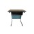 Customized metal-wooden School furniture stout student desk and chair with iron basket