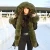 Import CX-G-P-02D Ladies Women Winter Latest High Quality Real Fox Collar Faux Fur Lined Parka Coat for Sale from China