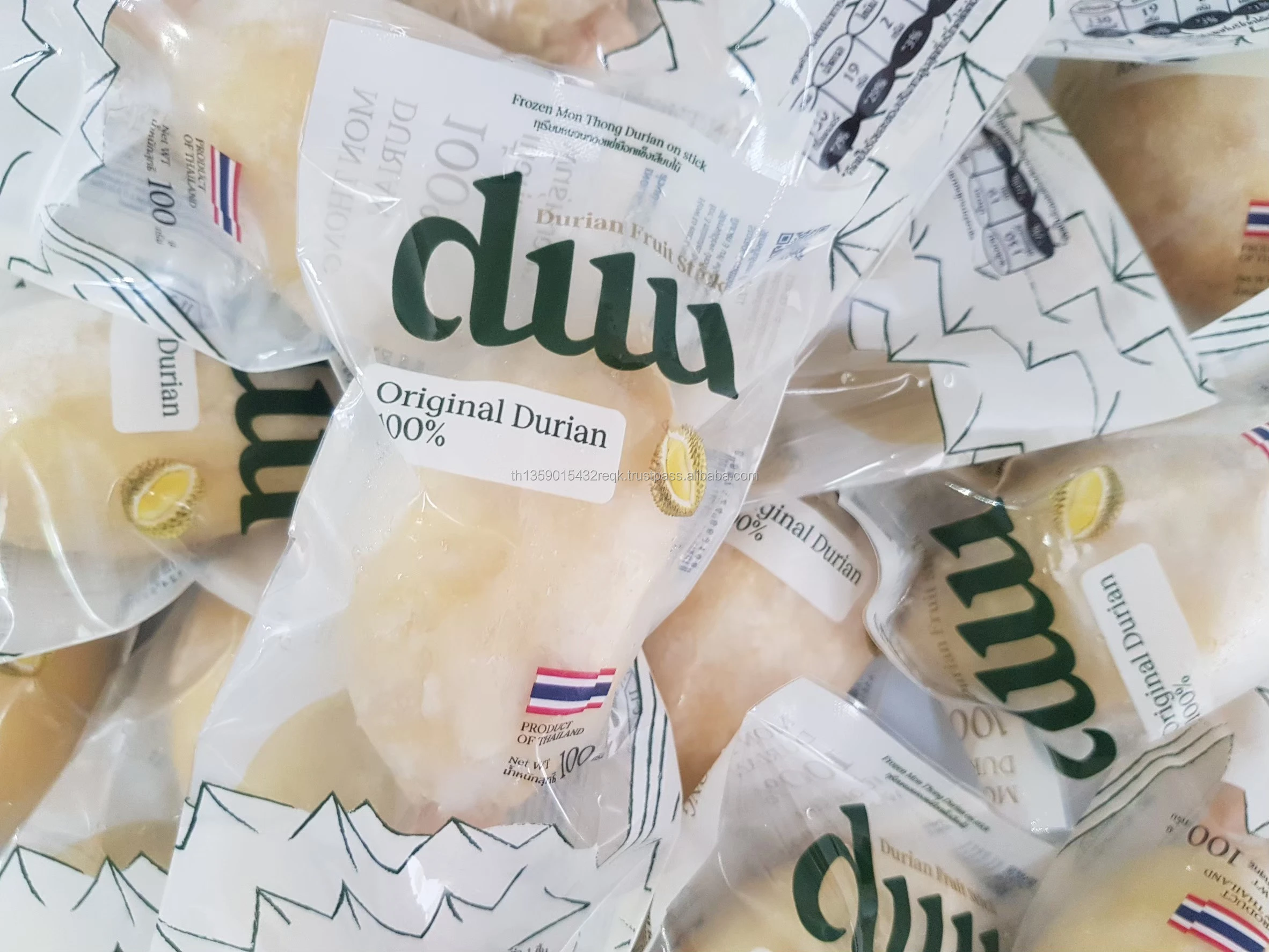 Delicious Premium Original Frozen Durian Fruit Stick Flavour Durian Original 100% OEM Manufacturer From Thailand