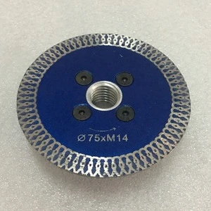 Dimater 75mm diamond turbo saw blades turbo with M14