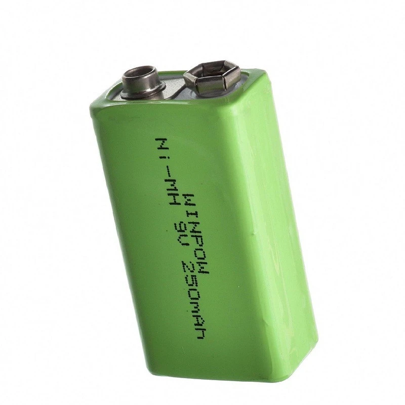 Discount available Ni-MH 9 volt 250mAh rechargeable battery from Chinese factory