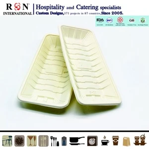Disposable Compostable Corn Starch Takeaway Tray For Fruit And Salad