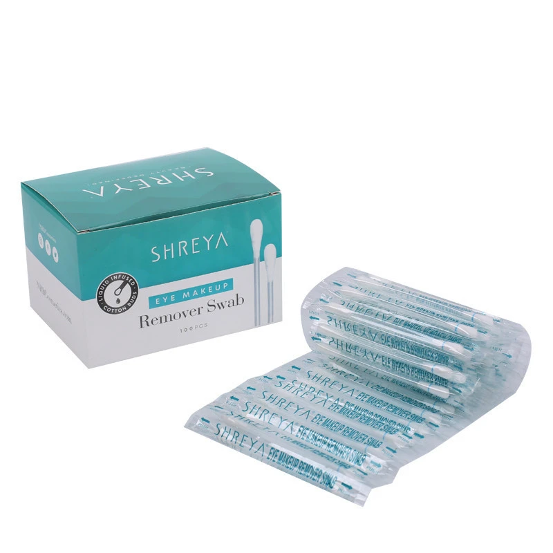 Disposable Liquid filled cotton buds eye makeip remover sticks