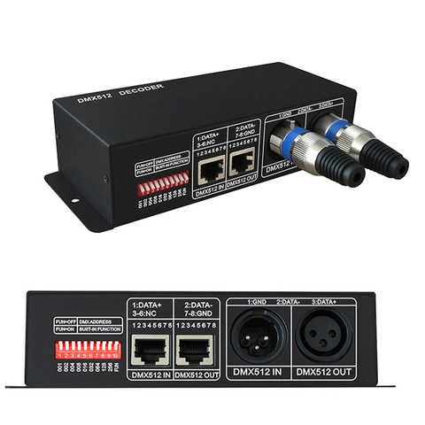 Buy Dmx512 Decoder Dc9-24v Rj45 High Power 3ch Rgb 4ch Rgbw 8ch 24ch ...