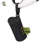 Dog Poop Bag Holder Leash Attachment, Dog Waste Bag Dispenser with Stainless Steel Carabiner Clip & Adjustable Strap Fit
