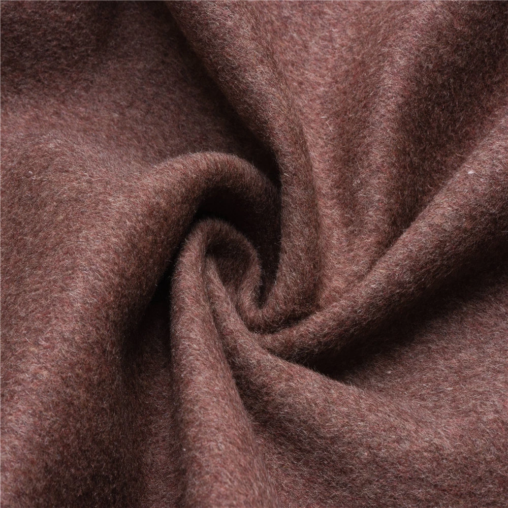 double faced quilted fabric  for overcoat women factory price wool tweed fabric fashionable polyester fleece fabric