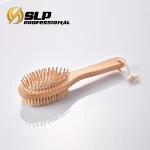 Double Side Massage Bristle short Wooden Handle Bath Brush Spa Shower Body Cleaning Scrubber