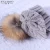 Import EACHOO Winter Warm Plain Beanie Hat Pattern With Raccoon Pom Knit Hat Raccoon Fur Pom Pom Beanie 100% woolen Animal Fur from China