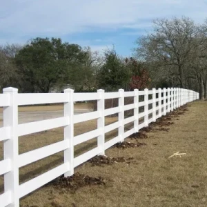 Eco-Friendly PVC Post and Rail Fence, 4 Rail Vinyl Horse Fence, Plastic PVC Ranch Fence