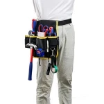 Electricians Tool Pouch, Durable Maintenance and Carpenters Tool Holder with Waist Belt, Tape Dispenser Strap & Hammer Loop