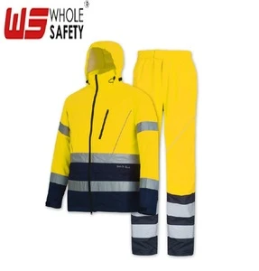 EN ISO 20471 high visibility waterproof rain gear wear