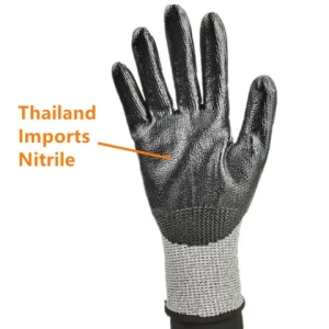 EN388:2016 Level 5 Anti-Cut  HPPE Liner Nitrile Coated  Industrial Anti Cut Safety Work Hand Protective Gloves