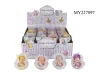Environmentally friendly 12 cm silicone plush sleeping baby doll with bottle in PVC egg shell 24PCS/box