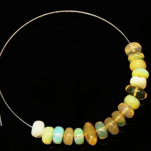 Ethiopian Opal Smooth Polished Rondelle Loose Beads