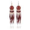 European and American retro fringed feather earring set Indian style earring one week colorful earrings combination