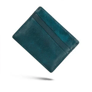 Factory customized leather credit card holder/slim wallet crocodile leather card holder/pu leather credit id card holder