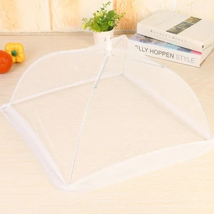factory direct sales Simple solid color square folding removable washable mesh table dining table flies food cover