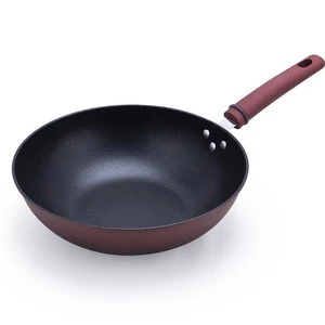 Factory Direct Sales Wooden Handle Iron Non-stick Professional Cooking Wok