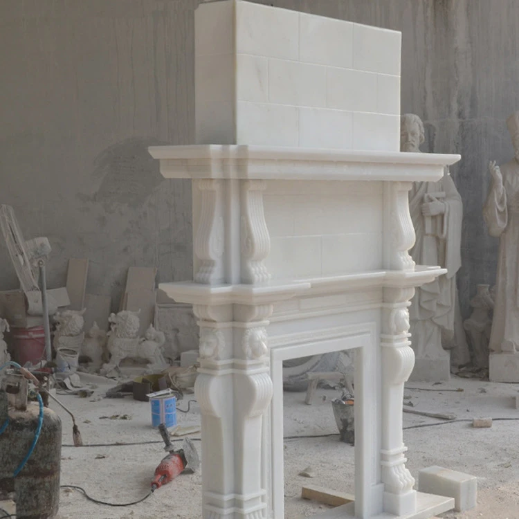 Factory Price Indoor Decoration Marble Stone Fireplace
