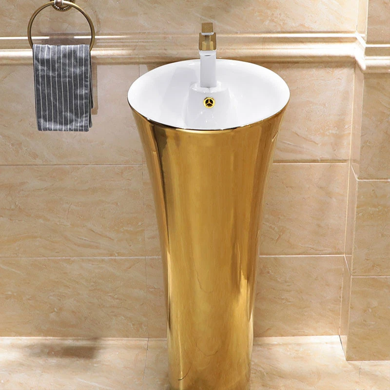 Factory production top grade hand round toilet wash pedestal art ceramic sinks basin bathroom