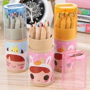 factory selling customize packing pencil colored set Korea wooden 12 color pencil