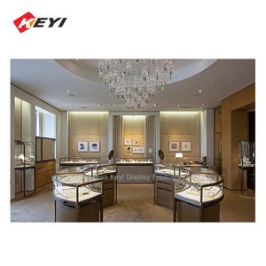 fashion design jewelry display showcase for Jewelry counter wooden luxurious jewelry display showcase