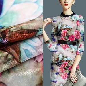 Fashion design silk organic 100 cotton velour fabric for dress